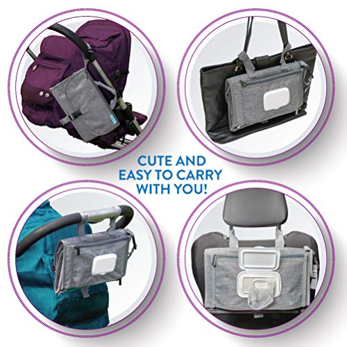 Kopi Baby Portable Diaper Changing Pad with Wipes Pocket, Classic Grey - color: Grey, size: Classic