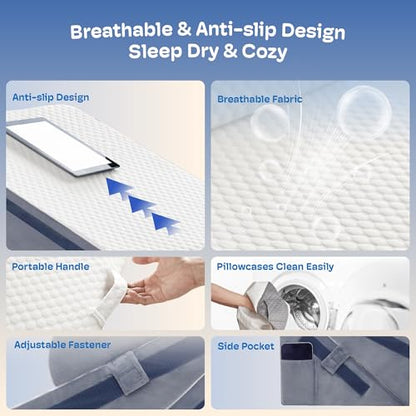 3PCS Wedge Pillow, Orthopedic Wedge Pillow for Acid Reflux, Back Support - size: 24*24*12inch 3PCS