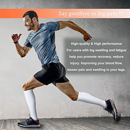 FEYHAY Copper Compression Socks (8 Pairs) 15-20 mmHg Circulation is Best Athletic & Daily for Men & Women, Running, Climbing - color: 07 White, size: Small-Medium