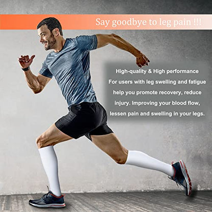 FEYHAY Copper Compression Socks (8 Pairs) 15-20 mmHg Circulation is Best Athletic & Daily for Men & Women, Running, Climbing - color: 07 White, size: Small-Medium