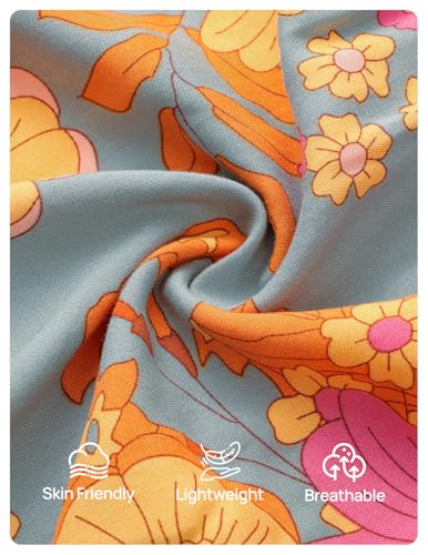 ZESICA Women's 2026 Summer Floral Boho A Line Maxi Dresses - color: Greygreen, size: Medium