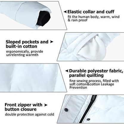 BINACL Women's Winter Warm Thicken Long Outwear Pockets Coat Parka Jacket XS-3XL - color: White, size: Medium