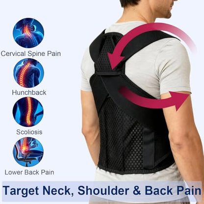Back Posture Corrector Brace for Men, Full Back-Anchored Posture Brace - size: XS/S (Waist: 24” -31”)