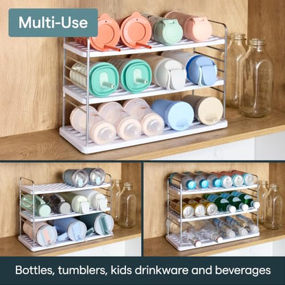 YouCopia UpSpace 12 Water Bottle Organizer, Adjustable Tumbler Cabinet Rack - size: 12 Bottle Premium