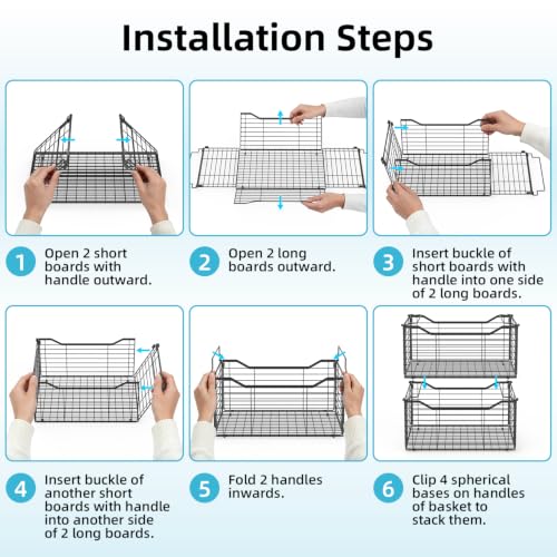 Freezer Organizer Bins,6 Pack Large Deep Freezer Organizer Bins for 5/7/10 Cu.FT Deep Freezer,Easy Access,Stackable & Sturdy,Black - size: 6
