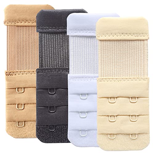 Women's Bra Extender 3 Hook / 2 Hook Bra Extension Strap Soft and Comfortable - color: 4pcs, 2 Hook 1/2 Inch Spacing