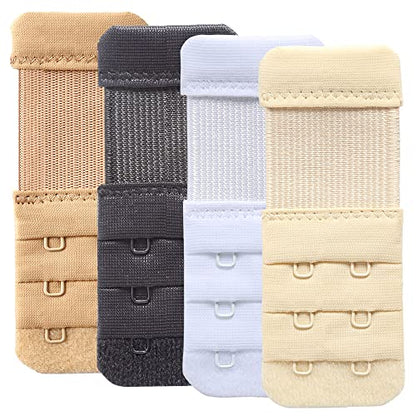 Women's Bra Extender 3 Hook / 2 Hook Bra Extension Strap Soft and Comfortable - color: 4pcs, 2 Hook 1/2 Inch Spacing