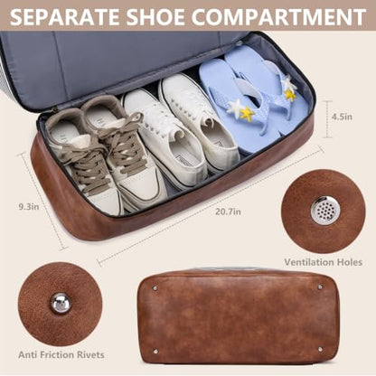 Large Women Travel Weekender Bag: Carry on Duffle with Shoe Compartment - color: Black Striped Basic