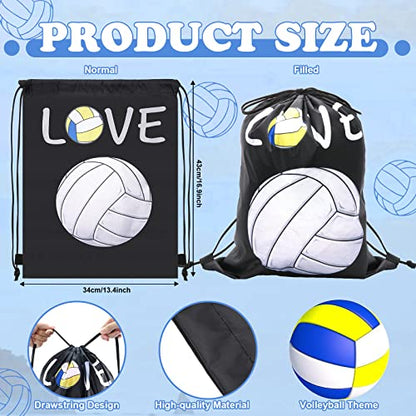 12Pack Volleyball Drawstring Backpacks Gift Bags, 17 x 13.4 in - style: Volleyball