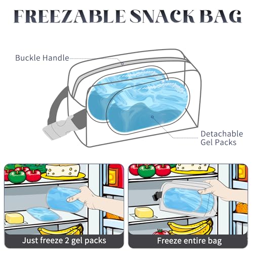 Cerbonny Mini Cooler Bag,Freezable Lunch Bag,Built-In Ice Pack - color: Beige