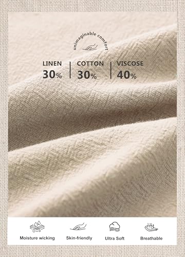 Libin Women's Wide Leg Cotton Linen Pants - color: 01-khaki, size: X-Large