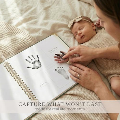 Keepsake Baby Memory Book for Boys and Girls - Timeless First 5 Year Book - color: Sage