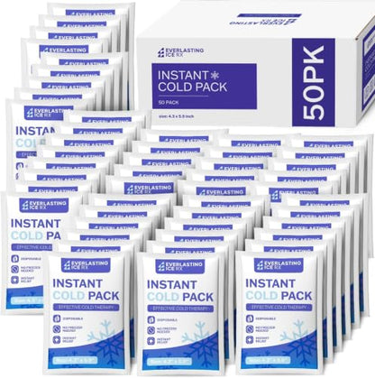 50 Pack Instant Ice Packs for Injuries, Disposable Instant Cold Pack - style: 50 Pack
