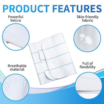 S Abdominal Binder Post Surgery for Men and Women, 12" High Postpartum Tummy Tuck Belt Provides Bariatric Stomach Compression, High Elasticity, Breathable - (60" - 75") 4 PANEL White - size: 60"-75" (XL), style: 4 Panel White