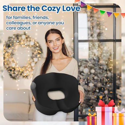 SweetSlubr Large Donut Pillow Seat Cushion, Lifting Cushions (Black) - color: Black, size: Large