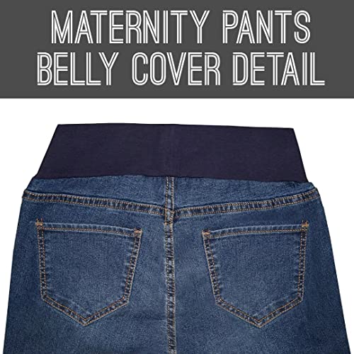 Hybrid & Company Women's Comfy Maternity Jeans - color: Medium Blu7, size: 1X