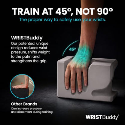 WRISTBuddy® Yoga Blocks 2 Pack, High Density Non-Slip, Hand-Shaped Design - color: Gray