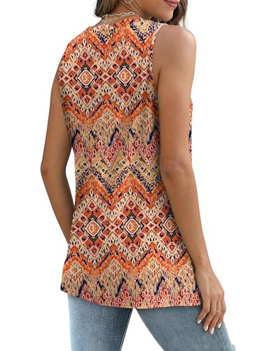Sampeel Womens Tank Tops Eyelet Loose Casual Summer Tops Crew Neck Basic Sleeveless Shirts Trendy 2026 - color: Print-boho, size: Large