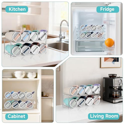 spospo Stackable Water Bottle Organizer Large Compartment Bottle Holder - size: 2 pack