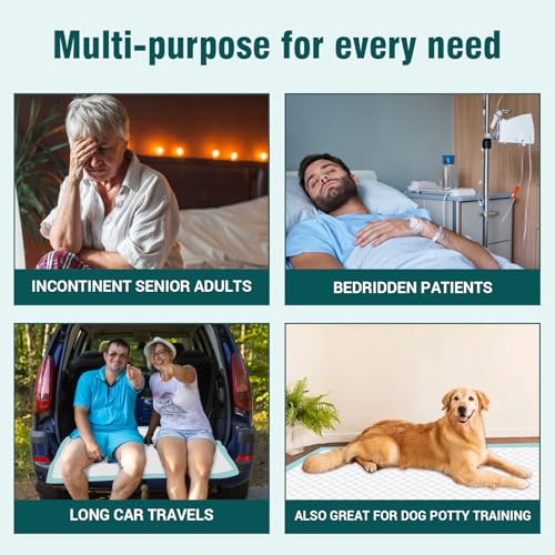 BIGGMED 25 Count Heavy Duty Bed Pads, 48" x 36" Disposable Underpads - size: 48"x36"-25 Count