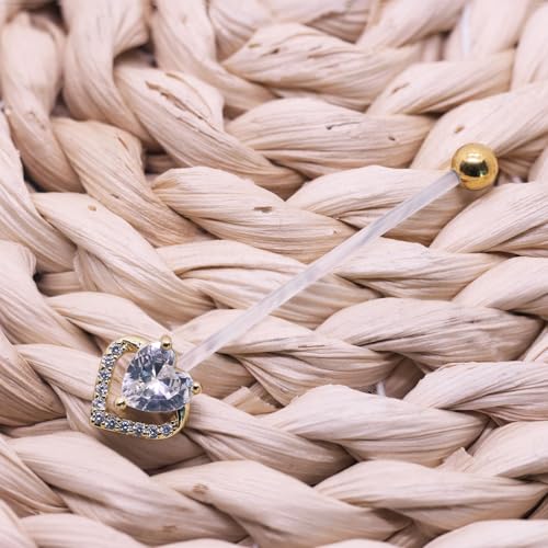 14G Flower Flexible Clear Acrylic Pregnancy Belly Button Ring Letter Personalized Dangle Pregnancy Maternity Belly Rings - color: gold white
