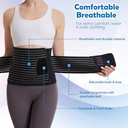 Paskyee Postpartum Belly Band, C-Section & Post Surgery Support - color: Black, size: S/M