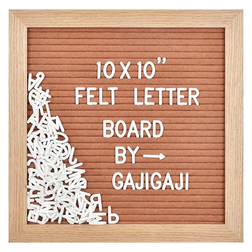 Felt Letter Board, 10 x 10 inch Wooden Frame, Brown - color: Brown