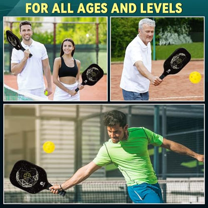 DULCE DOM Pickleball Paddles Set of 2/4 - USAPA Approved - color: Black*4