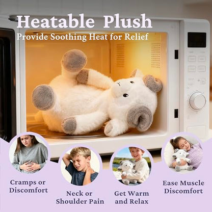 IKASA Microwavable Stuffed Animal Sheep Plush Toy,Heating Weighted 1.5 lbs - color: White Sheep