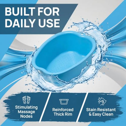 Ytterbium Foot Soaking Basin, Large Massage Foot Soaking Tub-Blue - color: Blue