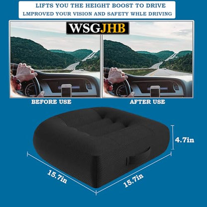 WSGJHB Car Booster Seat Cushion Posture Cushion for Long Sitting - color: Black Regular