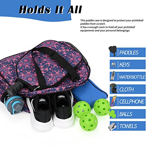 Boulder Bee Pickleball Tote Bag for Women with Paddle Holder - color: Baroque