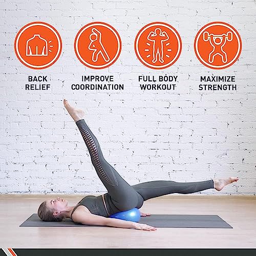 Body Sport Core Fitness, Yoga and Pilates, Excercise Fusion Ball, Core Training, Physical Therapy, Balance, Stability, Stretching, Improve Health, Non-Latex, 7.5" Diameter - size: 7.5 inches by 10"