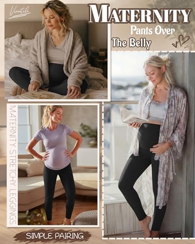 3 Pack Women's Maternity Pants Home Lounge Pajamas - color: Black, Black, Black, size: Medium