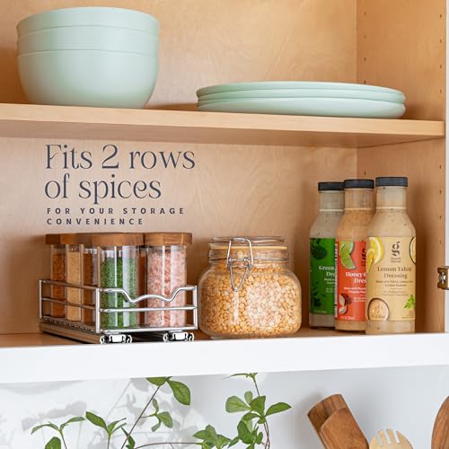 Pull Out Spice Rack for Cabinet, Spice Organizer 4-1/2"W x10-1/2"D x2-3/4”H - size: 4.5 Inch - Single