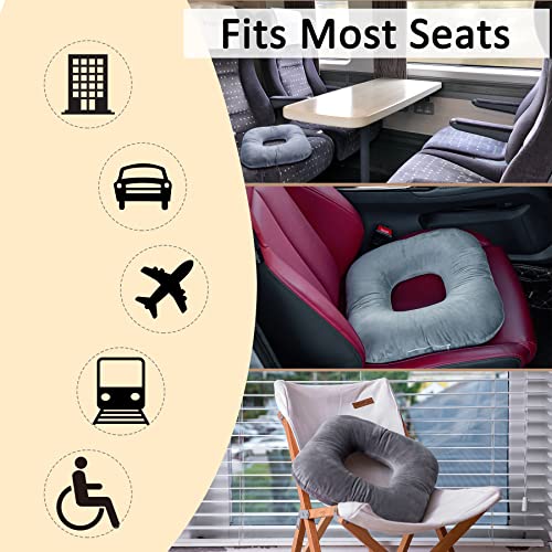 Hshbxd Donut Pillow, Tailbone Cushion for Wheelchair, Office and Travel - color: New Grey