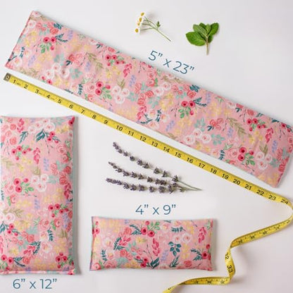 Microwave Heating Pad, Microwavable Hot Pack, Warm Compress - Ice Pack, Cooling Freezer Bag, Cold Compress - Filled with Flax Seed & Your Choice of Dried Herbs - Various Sizes