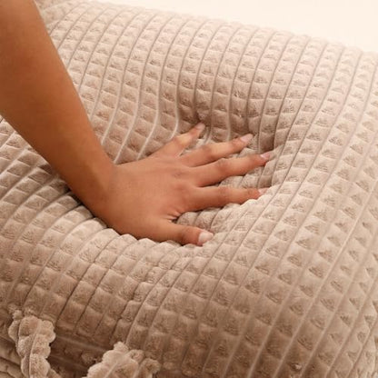 Reading Pillow with Arms for Bed Sitting,Khaki Flannel - color: Khaki, size: Large(19")