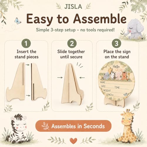 Wooden Hello World Newborn Sign Woodland nursery decor