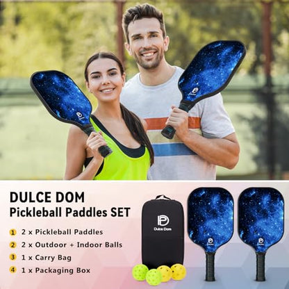 DULCE DOM Pickleball Paddles Set of 2/4 - USAPA Approved - color: Blue*2