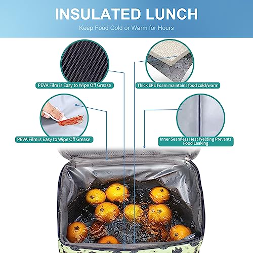 IKNOE 24-Can Insulated Cooler Bag, Leak-Resistant Lunch Tote Leaf - color: Leaf, size: Large