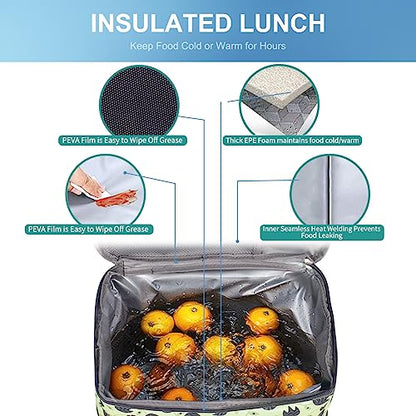 IKNOE 24-Can Insulated Cooler Bag, Leak-Resistant Lunch Tote Leaf - color: Leaf, size: Large