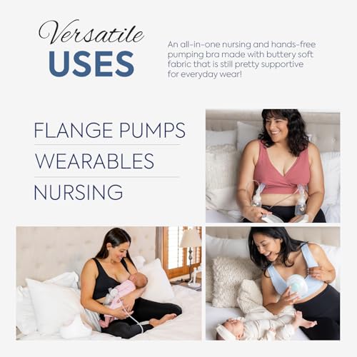 Everyday Luxe Nursing & Hands-Free Pumping Bra - Nursing and Pumping Bra Fits All Standard Pump Flanges and Wearable Pumps - color: Black, size: Medium