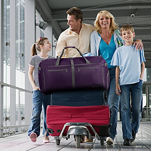 Gonex 100L Foldable Travel Duffle Bag with Shoe Compartment, Lightweight - color: Purple, size: 100L