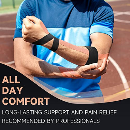 CKeep Kinesiology Tape, Uncut Premium Elastic Athletic Tape 2 Rolls, Beige - color: Beige, size: 2 Rolls
