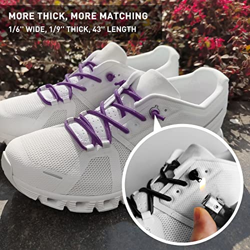 3 Pairs Elastic No Tie Shoe Laces, Stretch Bungee Laces - color: Black+blue+purple