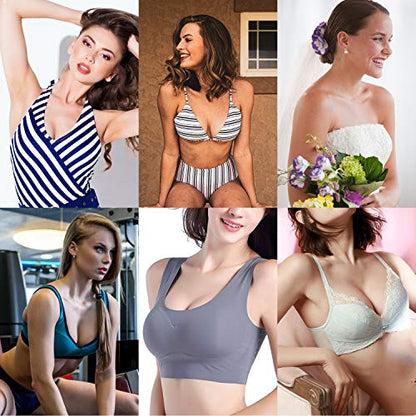 3 pairs Round Soft Bra Inserts Pads Removable Sport Bra Cups inserts Mastectomy Bra Inserts For Bikini Top Swimsuit - color: A/B White
