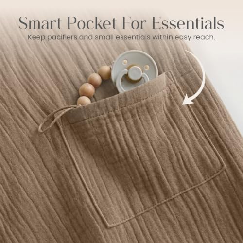 Premium Muslin Nursing Cover for Breastfeeding Privacy & Comfort - color: Beige