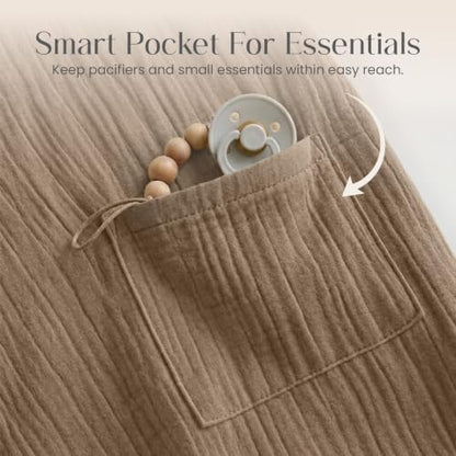 Premium Muslin Nursing Cover for Breastfeeding Privacy & Comfort - color: Beige
