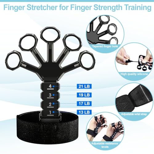 ACOTANT Grip Strength Trainer(5 Pack) with Finger Exerciser